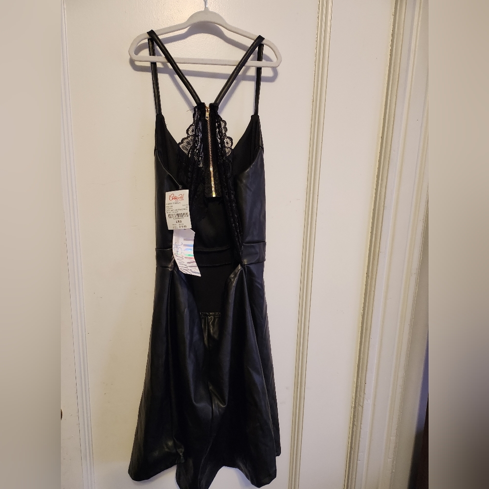 PU Leather Black dress